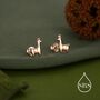 Sterling Silver Tiny Llama Stud Earrings, thumbnail 3 of 12