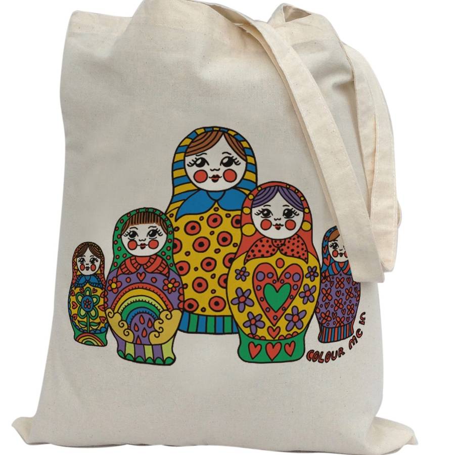 Colour In Russian Doll Tote Bag, 1 of 5
