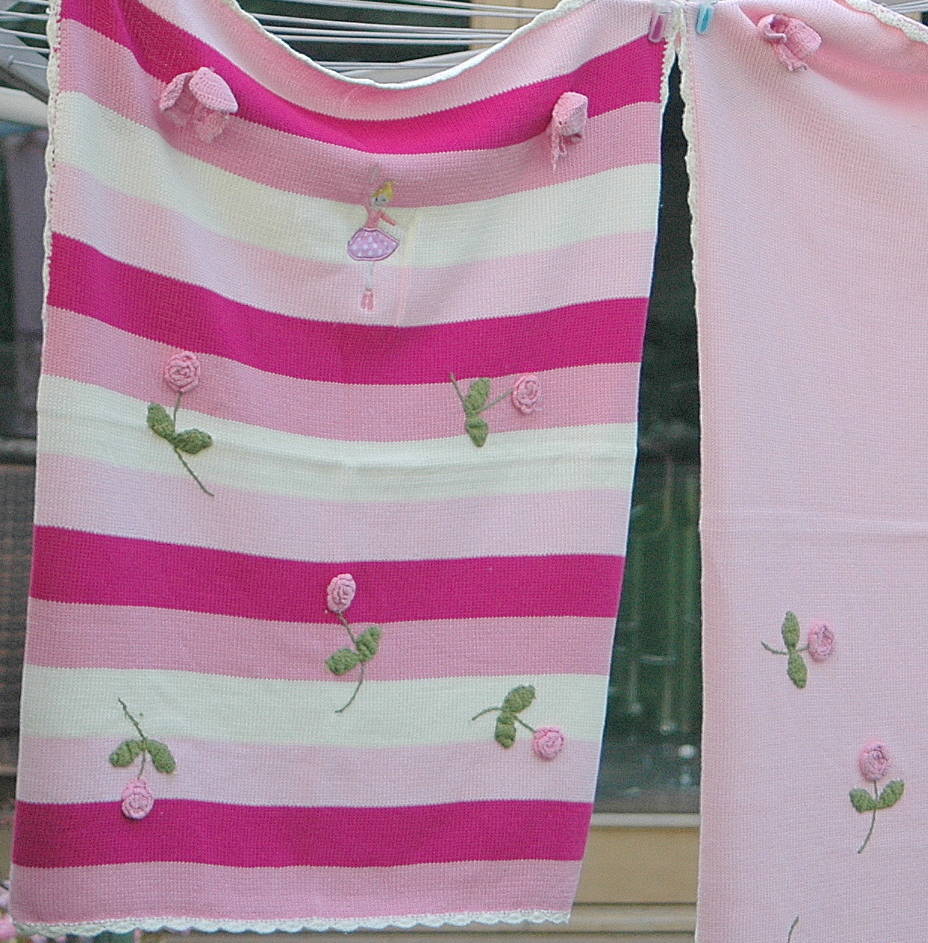 Personalised Knitted Ballerina Baby Blanket