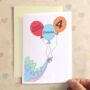 Personalised Dinosaur Balloons Birthday Card, thumbnail 1 of 8