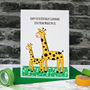 'Giraffe And Baby' Personalised Birthday Card, thumbnail 1 of 3