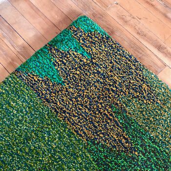 Handmade Tufted Large Green Rectangle Rug, 6 of 12