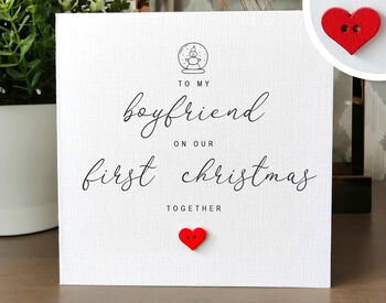 Personalised First Christmas Card For Boyfriend, 2 of 4