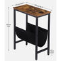 Narrow Side Bedside Table End Table With Black Sling, thumbnail 2 of 7