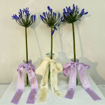 Personalised Mother Day Bud Vase Set And Flowers, 4 of 4