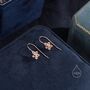 Sterling Silver Forget Me Not Flower Drop Hook Earrings, thumbnail 3 of 10