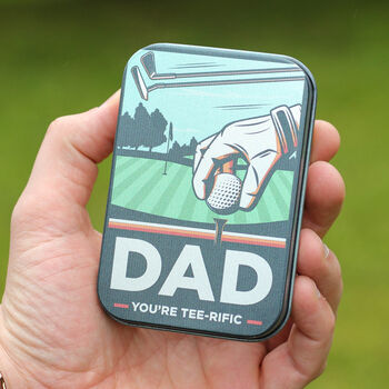 Personalised Retro Mini Golf Tin With Tees, 4 of 4