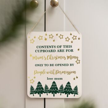 Personalised Christmas Cupboard Sign, 3 of 5