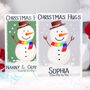 Personalised Snowman Rainbow Christmas Card, thumbnail 1 of 6