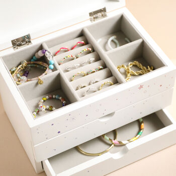 Personalised Rainbow Celestial White Jewellery Box, 4 of 6