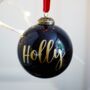 Gloss Black Glass Personalised Bauble, thumbnail 1 of 4