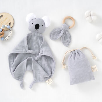 Organic Koala Baby Comforter With Teether And Bag, 5 of 6