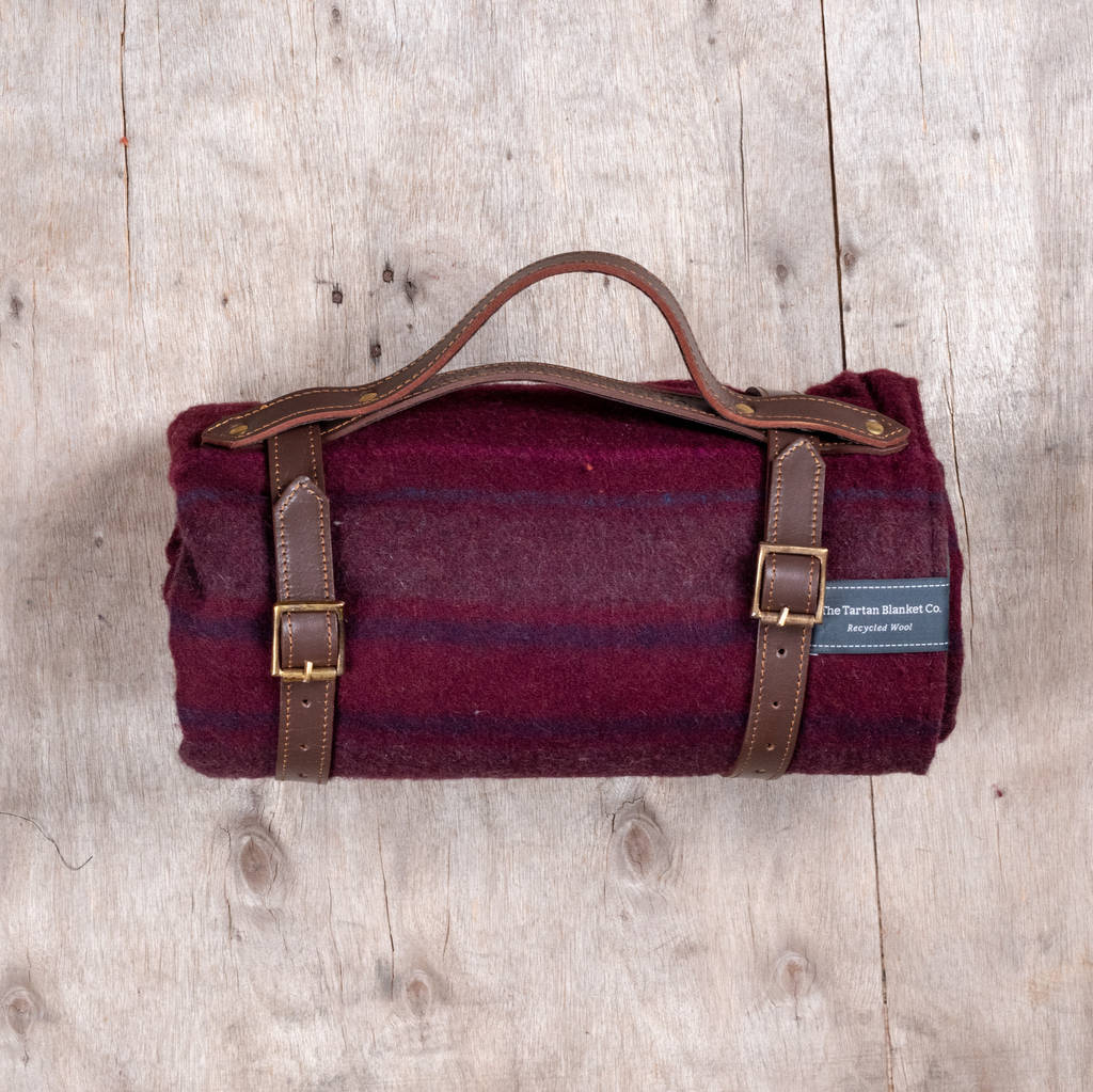 personalised recycled wool picnic blankets by the tartan blanket co