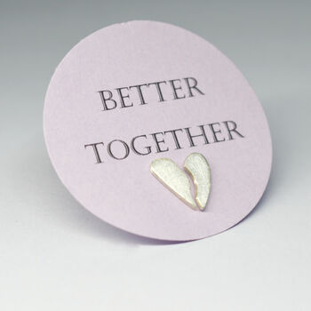 'Better Together' Sterling Silver Heart Stud Earrings, 3 of 7