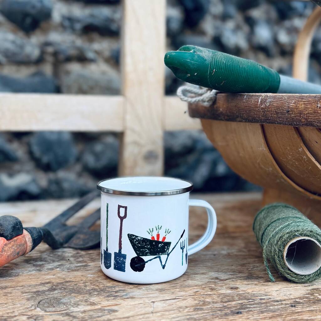 Off To The Allotment Enamel Mug