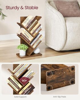Five Tier Tree Bookshelf Bookcase Wooden Shelves, 4 of 6