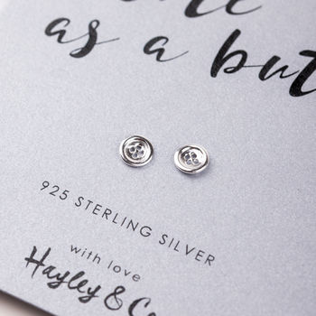 Cute As A Button Sterling Silver Earrings, 2 of 5