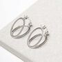 Sterling Silver Double Oval Loop Hoop Earrings, thumbnail 10 of 12