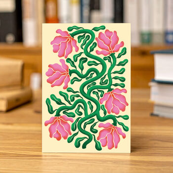 Floral Pink Bouquet Greeting Card, 2 of 4