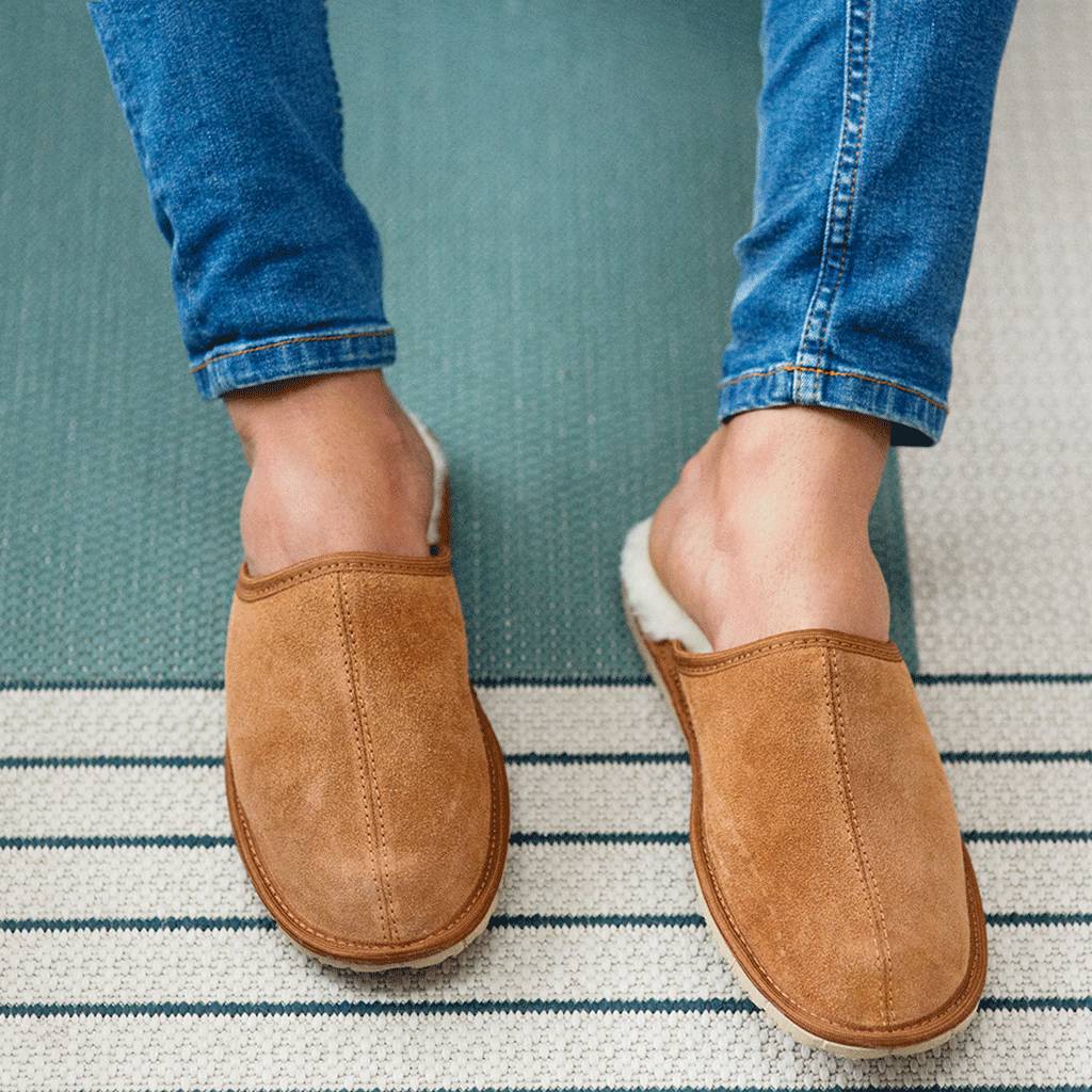 chestnut sheepskin slippers