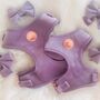 Lilac Velvet Dog Harness, thumbnail 3 of 4