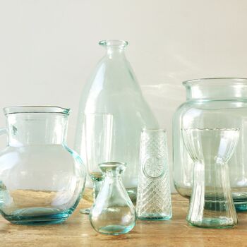 Large Rounded Recycled Glass Hurricane Vase, 5 of 5