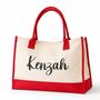 Personalised Heidi Square Canvas Beach Shopper Tote Bag, thumbnail 3 of 4