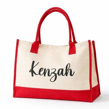 Personalised Heidi Square Canvas Beach Shopper Tote Bag, 3 of 4