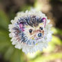 Inky Hedgehog Eco Wooden Pin Brooch, thumbnail 5 of 7