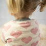 Hearts Knitted Cardigan In Pink, thumbnail 5 of 7