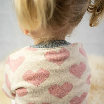 Hearts Knitted Cardigan In Pink, 5 of 7
