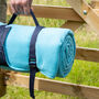 Turquoise Blue And Navy Fleece Picnic Blanket, thumbnail 4 of 4