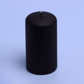 G Decor Henry Velvet Matt Soft Black Pillar Candles, 3 of 5