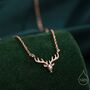 Sterling Silver Stag Deer Necklace, thumbnail 1 of 11