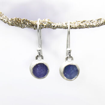 Tanzanite Round Gemstone Pendant And Earring Set, 4 of 5