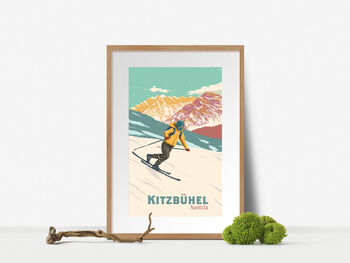 Kitzbühel Ski Resort Austria Travel Poster Art Print, 5 of 8