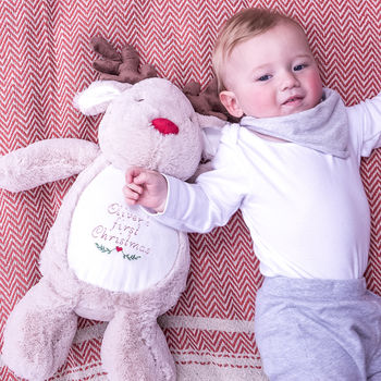 Personalised Baby's First Christmas Reindeer Toy, 3 of 5