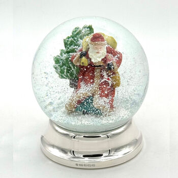 Personalised Sterling Silver Santa Snow Globe, 2 of 6