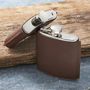 Personalised Hand Stitched Leather Hip Flask, thumbnail 1 of 7