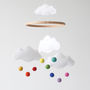 White Cloud And Rainbow Baby Mobile, thumbnail 1 of 4