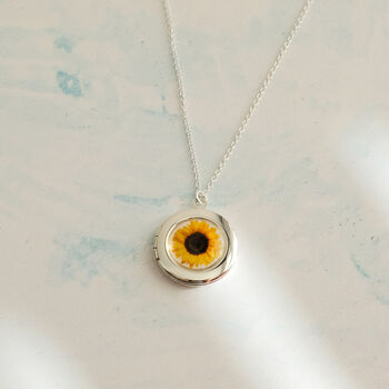 Sunflower Locket Necklace, 4 of 8