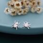 Sterling Silver Tiny Mismatched Little Stag Beetle Stud Earrings, thumbnail 5 of 12