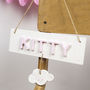 Personalised Name Sign Door Plaque With Happy Cloud, thumbnail 2 of 3