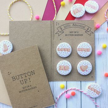 Love Themed Badges, Pack Of Four, 5 of 12