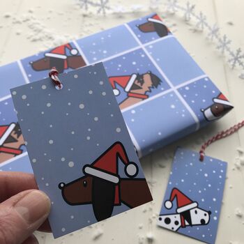 Modern Dog Themed Christmas Wrapping Paper Set, 3 of 4