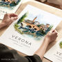 Verona City Travel Print, thumbnail 1 of 7