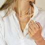 Long Sterling Silver And Pearl Necklace, thumbnail 5 of 10