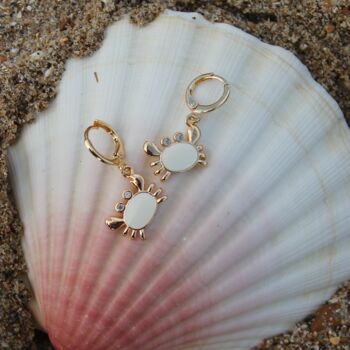 Beach Crab 18k Gold Plated Summer Earrings, 3 of 4