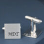 Sterling Silver Monogram Cufflinks. Personalised Wedding Cufflinks, thumbnail 8 of 12