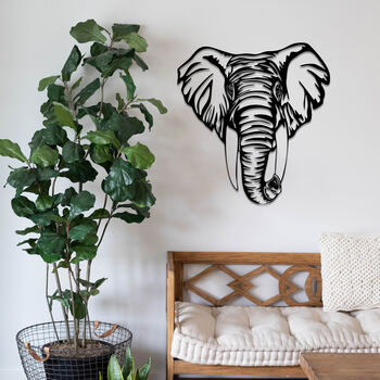 Majestic Wooden Elephant Wall Art Birthday Gift, 10 of 10